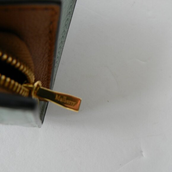 MULBERRY ENGLAND PEBBLE LEATHER BIFOLD WALLET LIGHT BLUE/GREEN  W/BOX - Picture 5 of 10